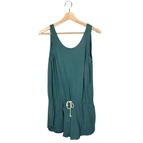 Zara TRF Blue Scoop Neck Sleeveless Pocket Front Cotton Romper S - Picture 1 of 6